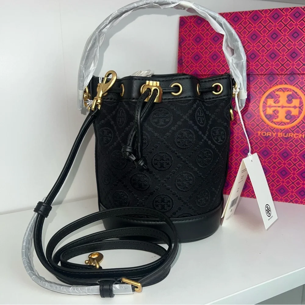 NWT Tory Burch Black Bucket Bag